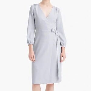 J.Crew Wrap Dress in Crepe 365 Light Blue Sz 20